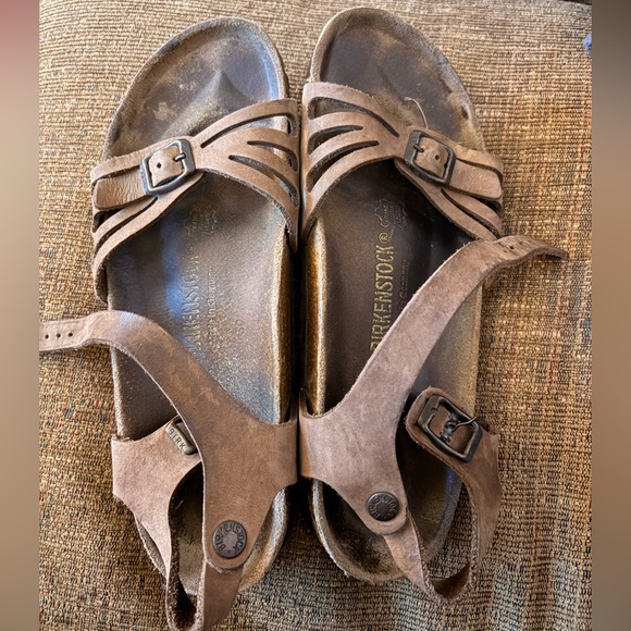 Birkenstock Tan Leather Strappy Sandals - Picture 1 of 3